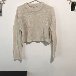 White knit Arden cropped sweater